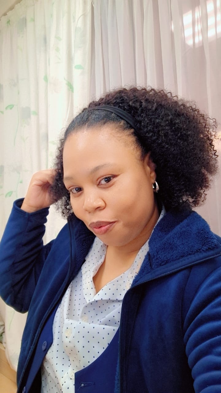 Customer photo review of 14" Jerry Curl Headband Wig