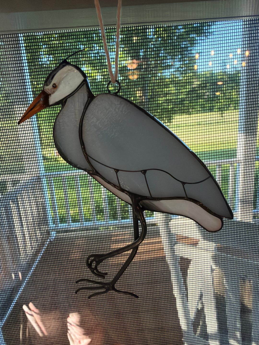 Customer photo review of Great Blue Heron - Bird Stained Glass Suncatcher