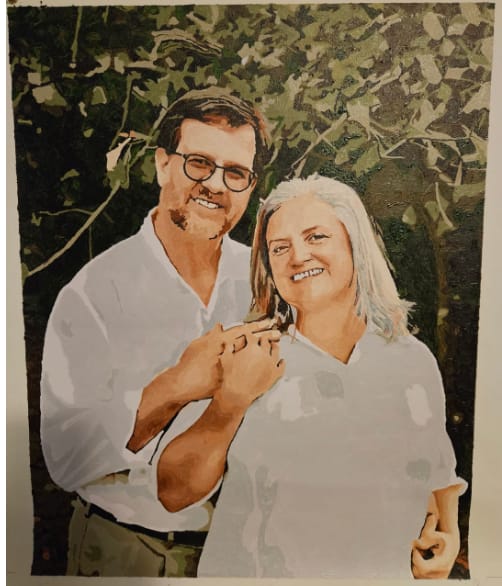 Customer photo review of Custom Paint By Numbers - Personalized Portraits Art