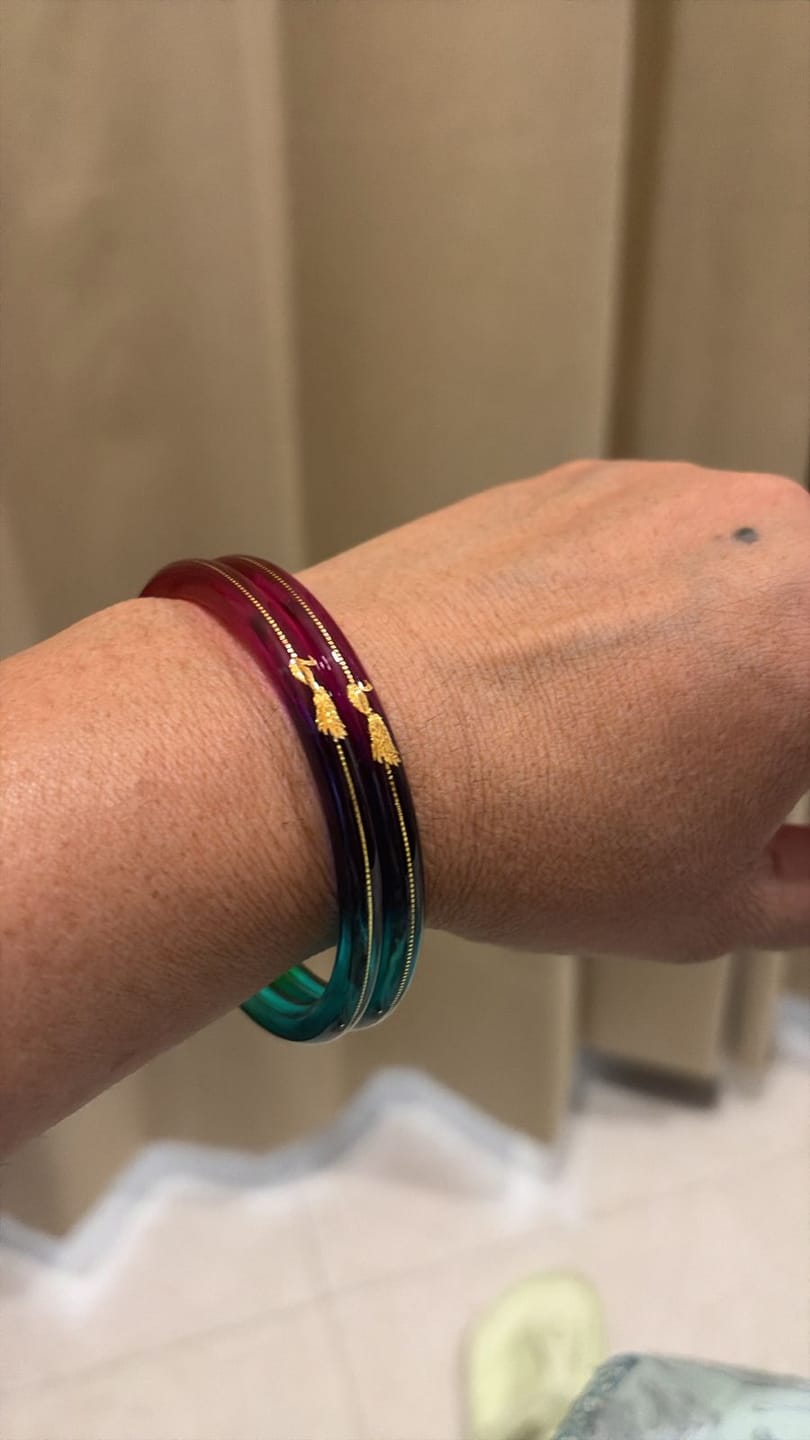 Customer photo review of "Mayur A Colorful Peacock Style!" - 916 22k Gold Bangles (Multicolour)