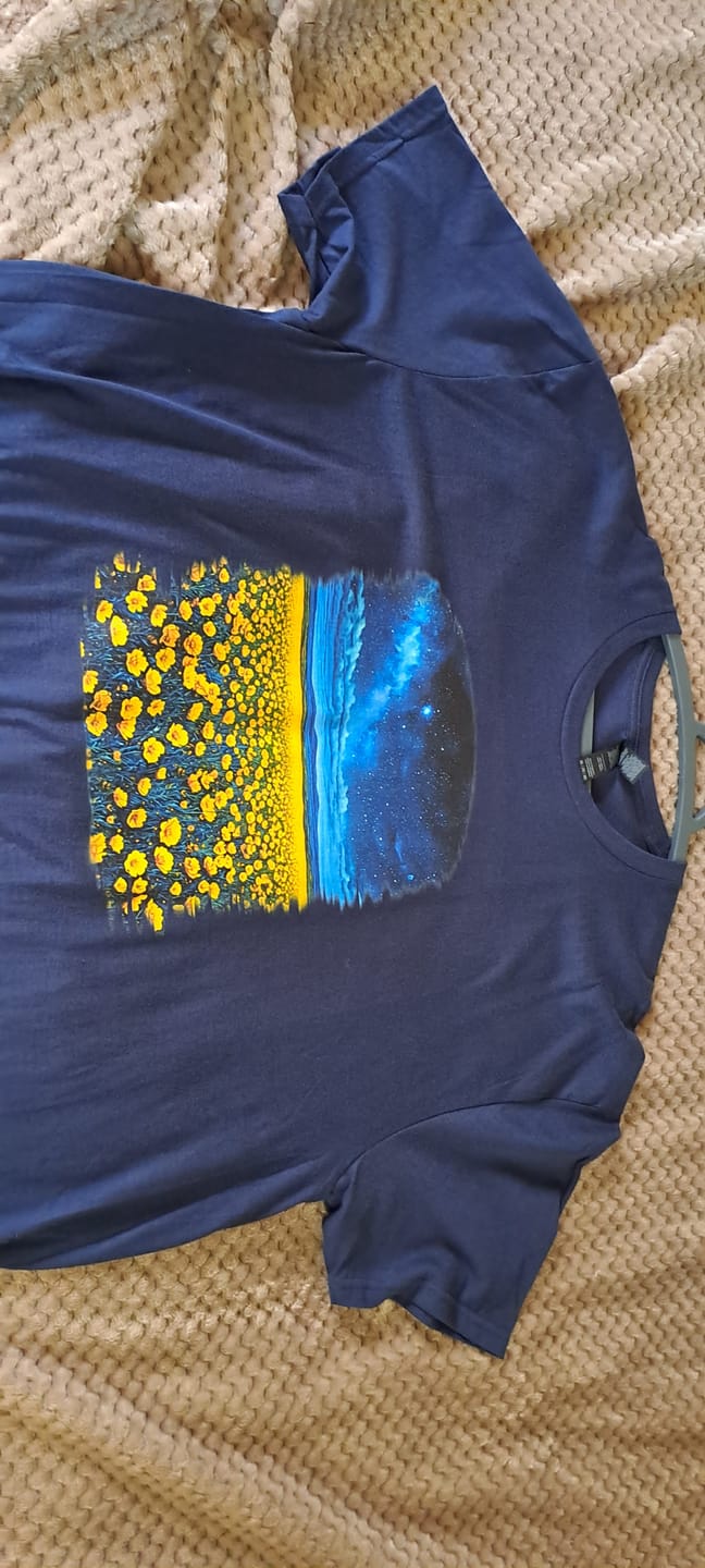 Customer photo review of Under the Ukrainian Sky T-Shirt