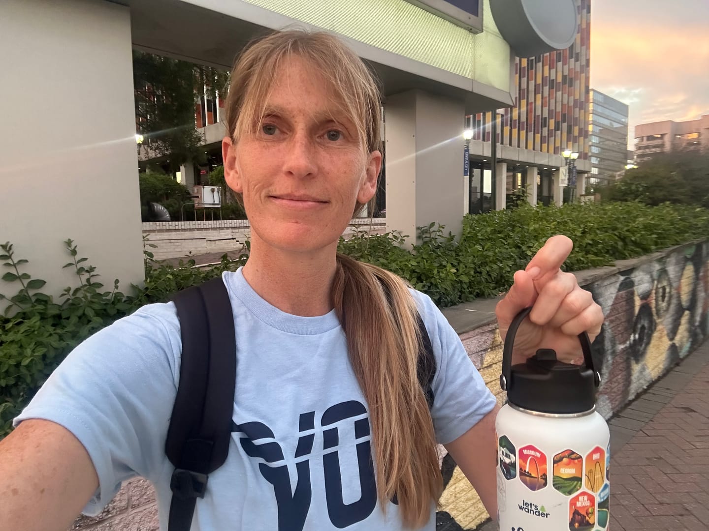 Customer photo review of Lets Wander™ 50 States Of The USA Water Bottle + Stickers