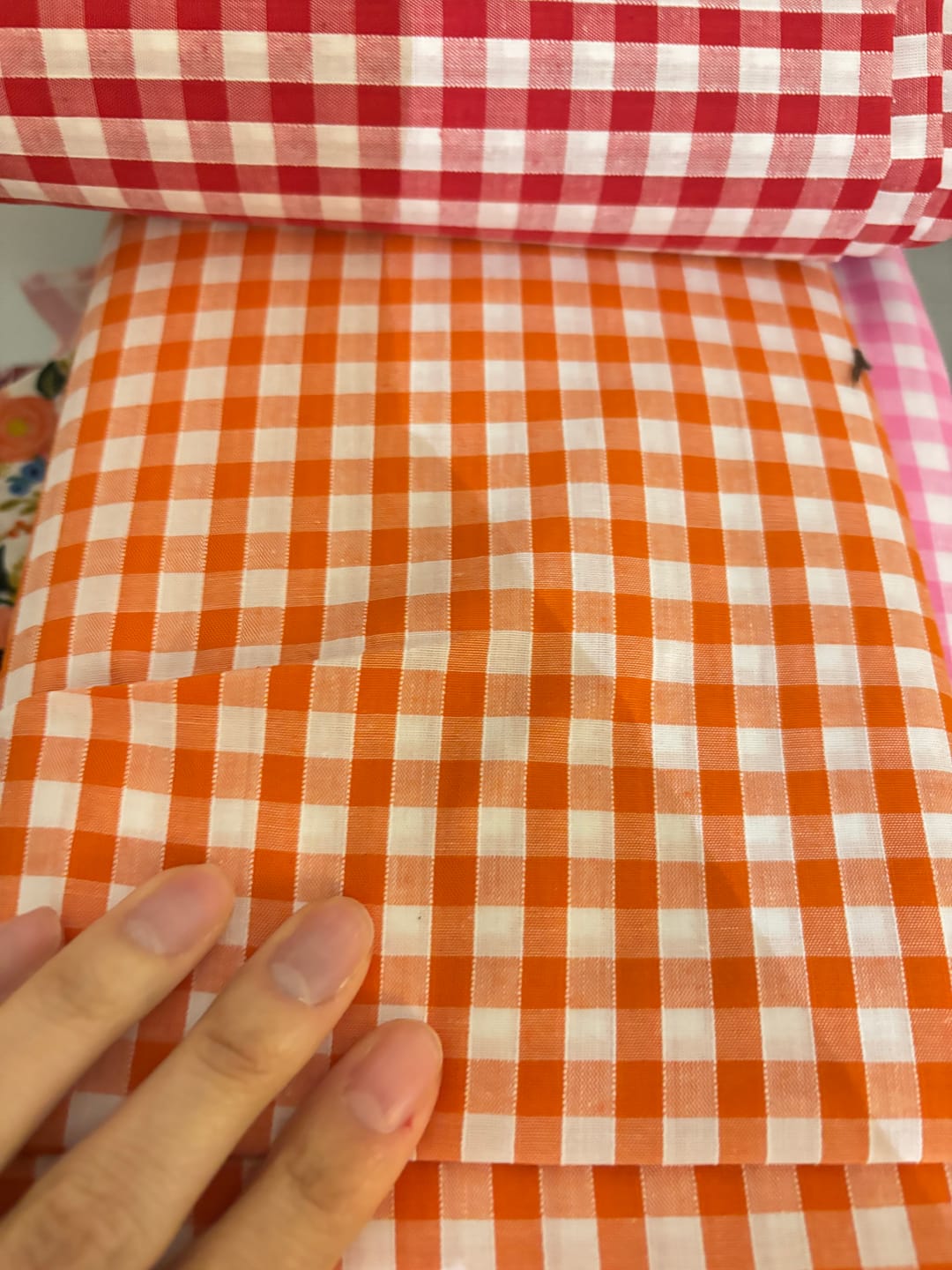 Customer photo review of 1/4 inch Gingham Polycotton Fabric