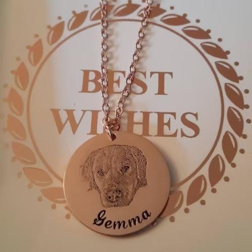 Customer photo review of Custom Pet Portrait Necklace