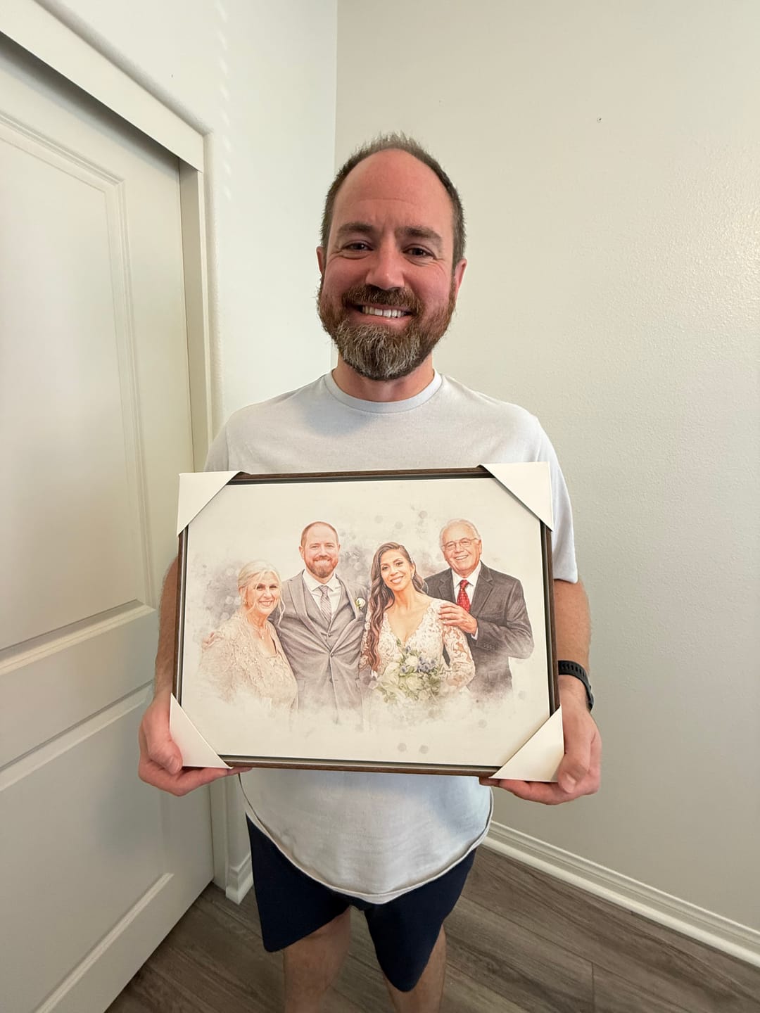 Customer photo review of Watercolor Memorial Portrait