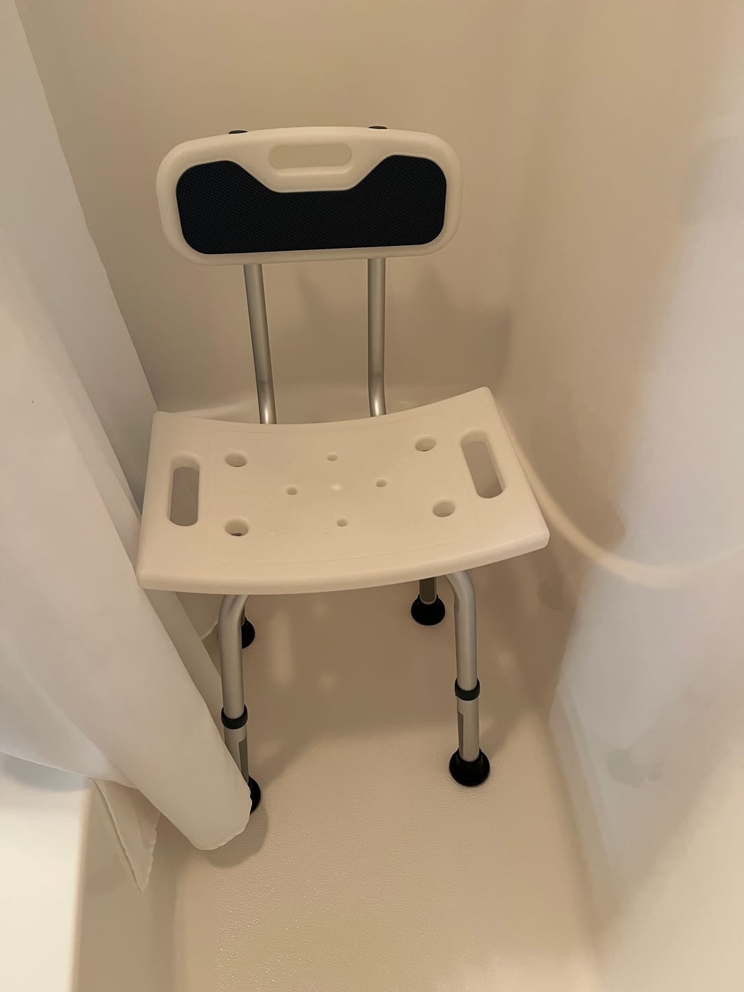 Customer photo review of Adjustable Shower Chair with Backrest