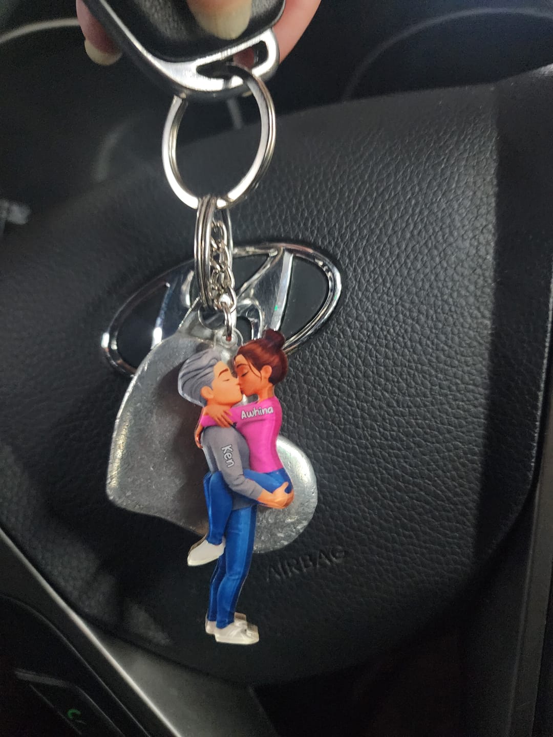 Customer photo review of Kissing Couple - Personalized Keychain, Gift for Couple