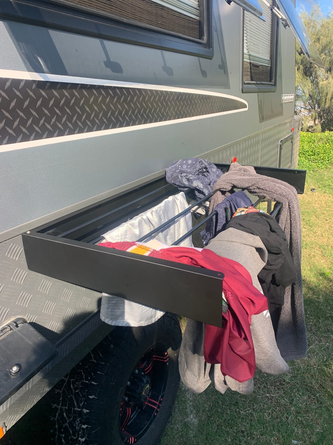 Customer photo review of Caravan Wall Mounted Drying Rack - Foldable Indoor and Outdoor
