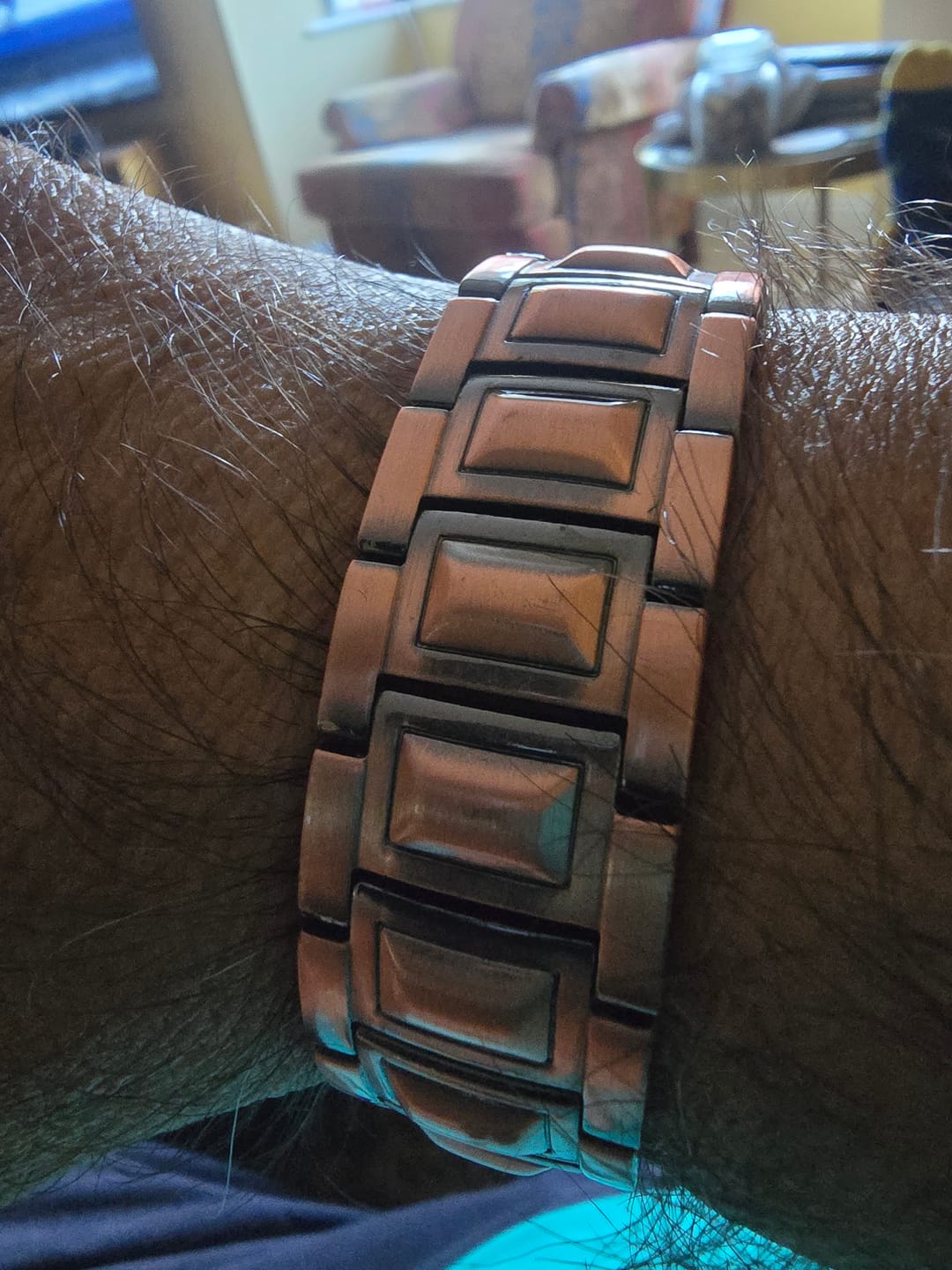 Customer photo review of Mens Copper Magnetic Bracelet TRIPLE Power