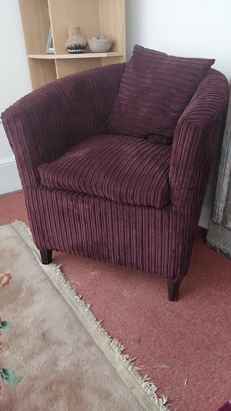 Customer photo review of Premium Cord Upholstery Fabric