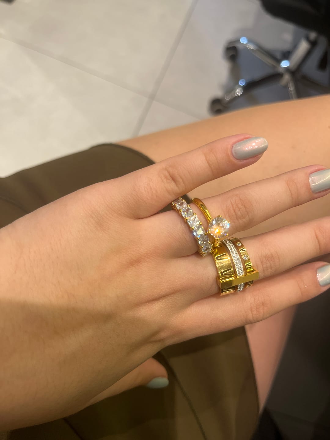 Customer photo review of Anel Queen Banhado em Ouro 18k