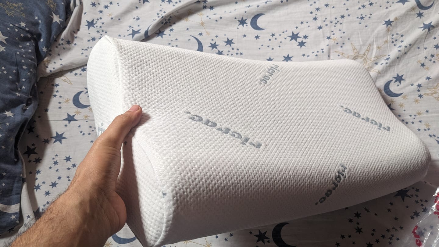 Customer photo review of Contour Memory Foam Pillow suitable for Neck & Shoulder Pain