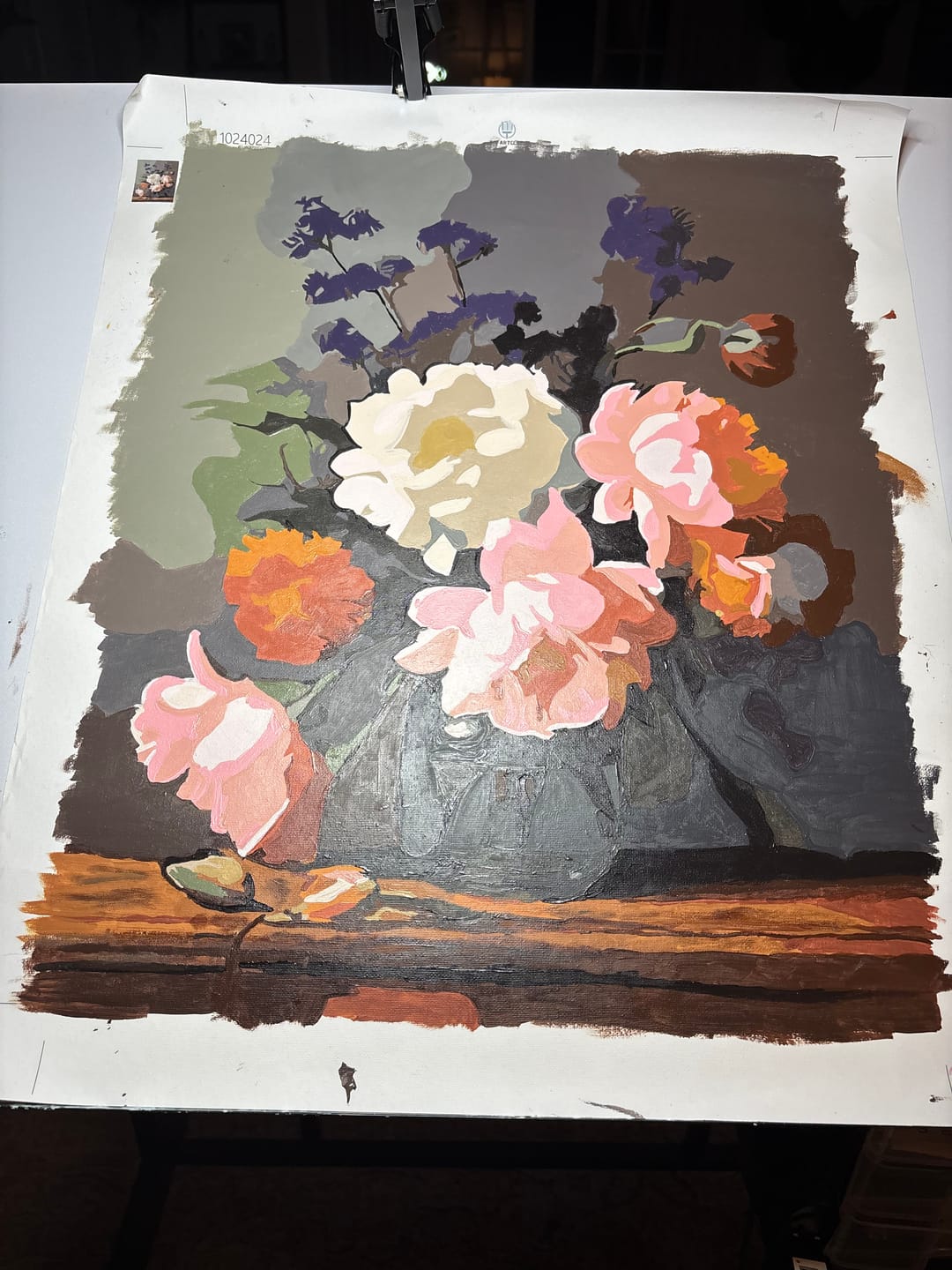 Customer photo review of Fresh Flowers in a Vase | Paint by Numbers