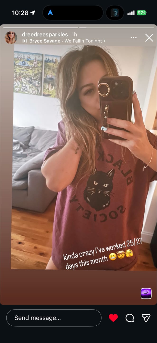 Customer photo review of Black Cat Society Tee