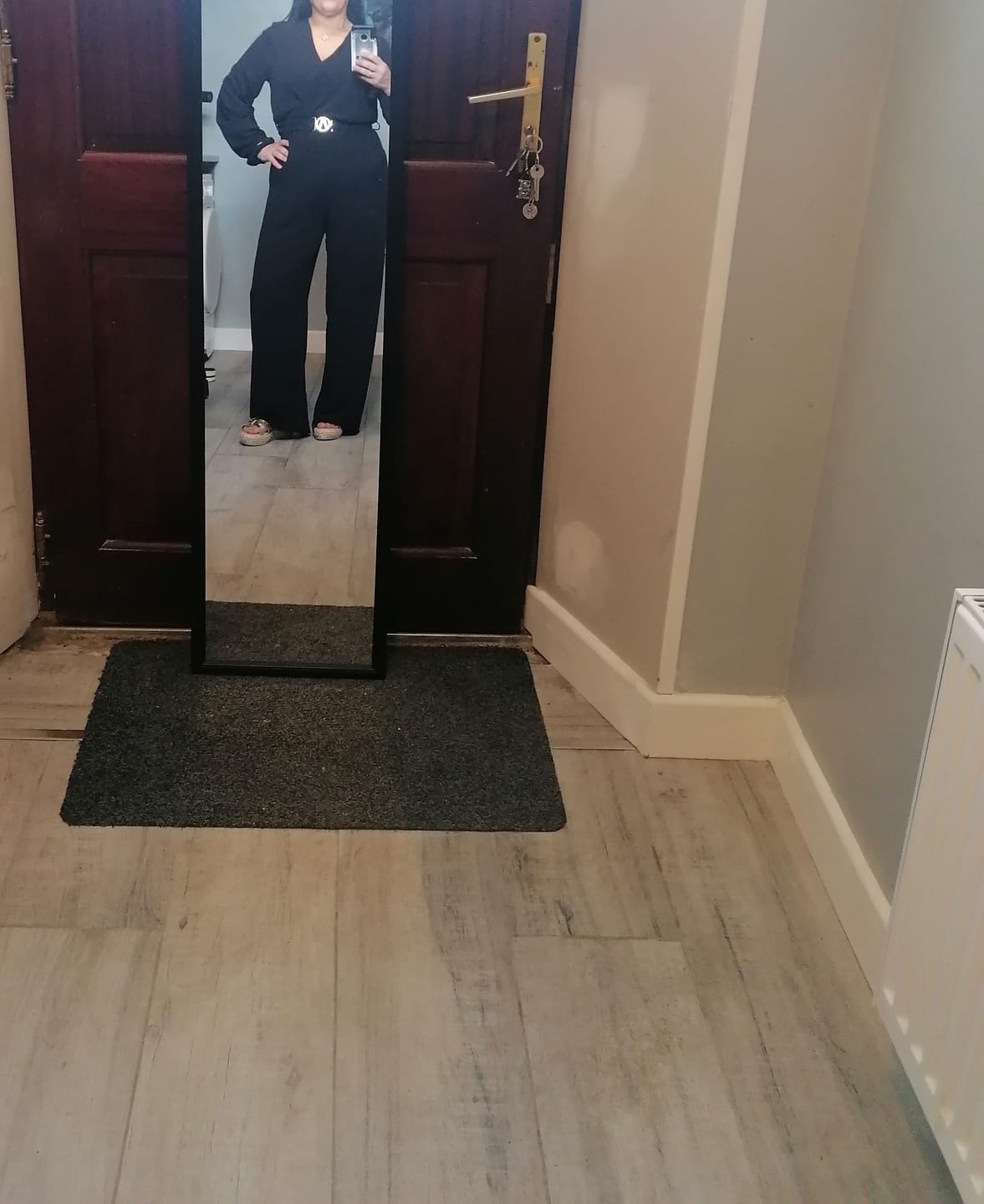 Customer photo review of Shania Black Wrap Jumpsuit