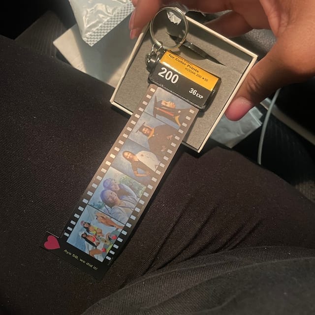 Customer photo review of Custom Drive Safe Film Roll Keychain For Your Love