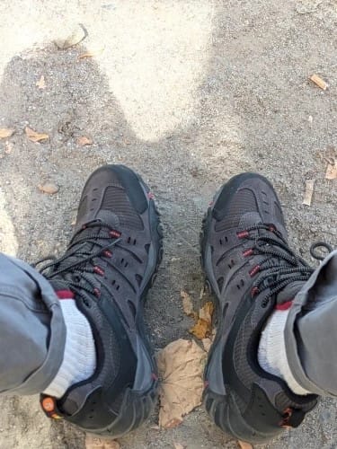 Customer photo review of Chaussures de randonnée en cuir suédé pour homme