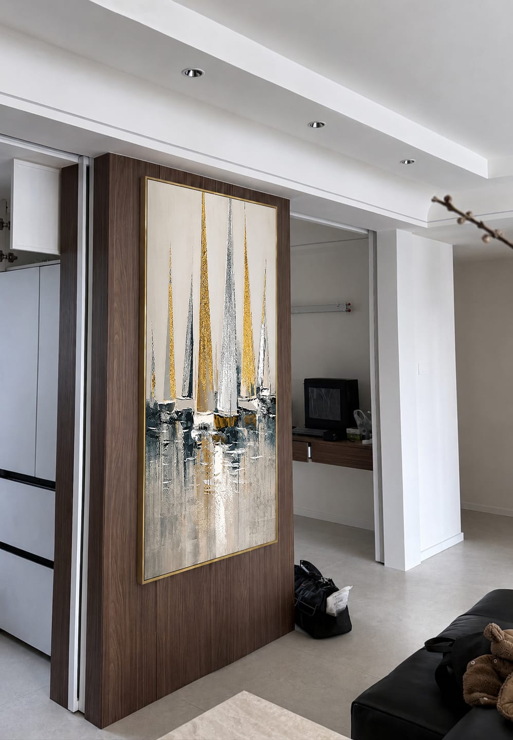 Customer photo review of Sailor – Hand-Painted Modern Sailboat Oil Painting | Acoustic & Nautical Wall Art