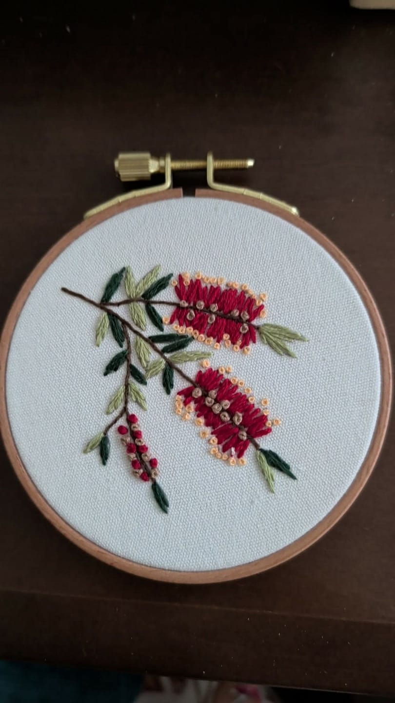 Customer photo review of Bottlebrush Embroidery Kit
