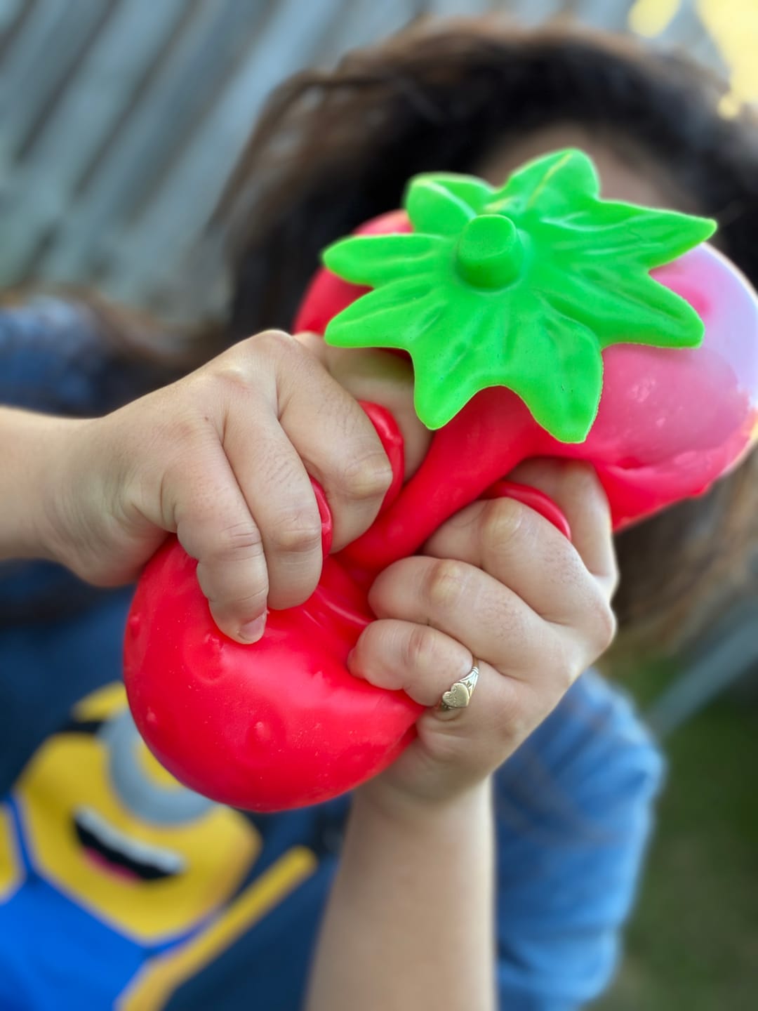 Customer photo review of Giant Squishy Strawberry