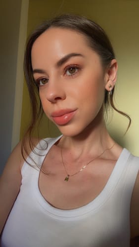Customer photo review of Rectangular Cubic Zirconia Huggies in 9ct Yellow Gold