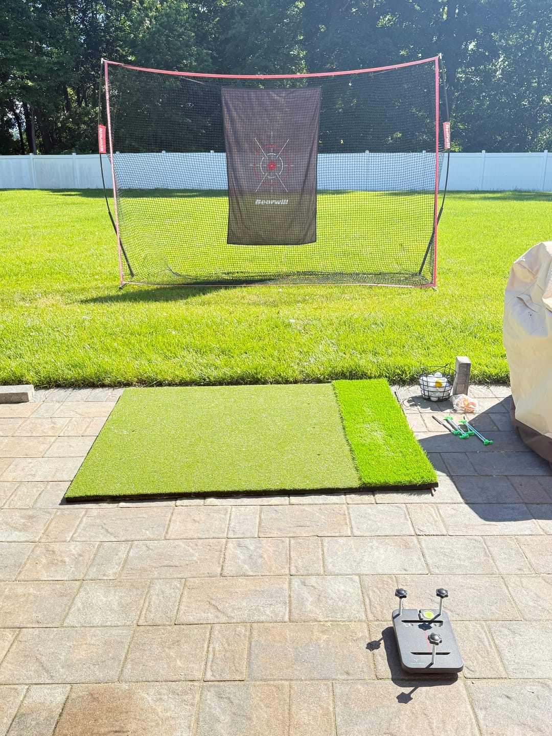 Customer photo review of Swing Caddie SC4 PRO Golf Launch Monitor/Driving Range Simulator with Alignment Stand