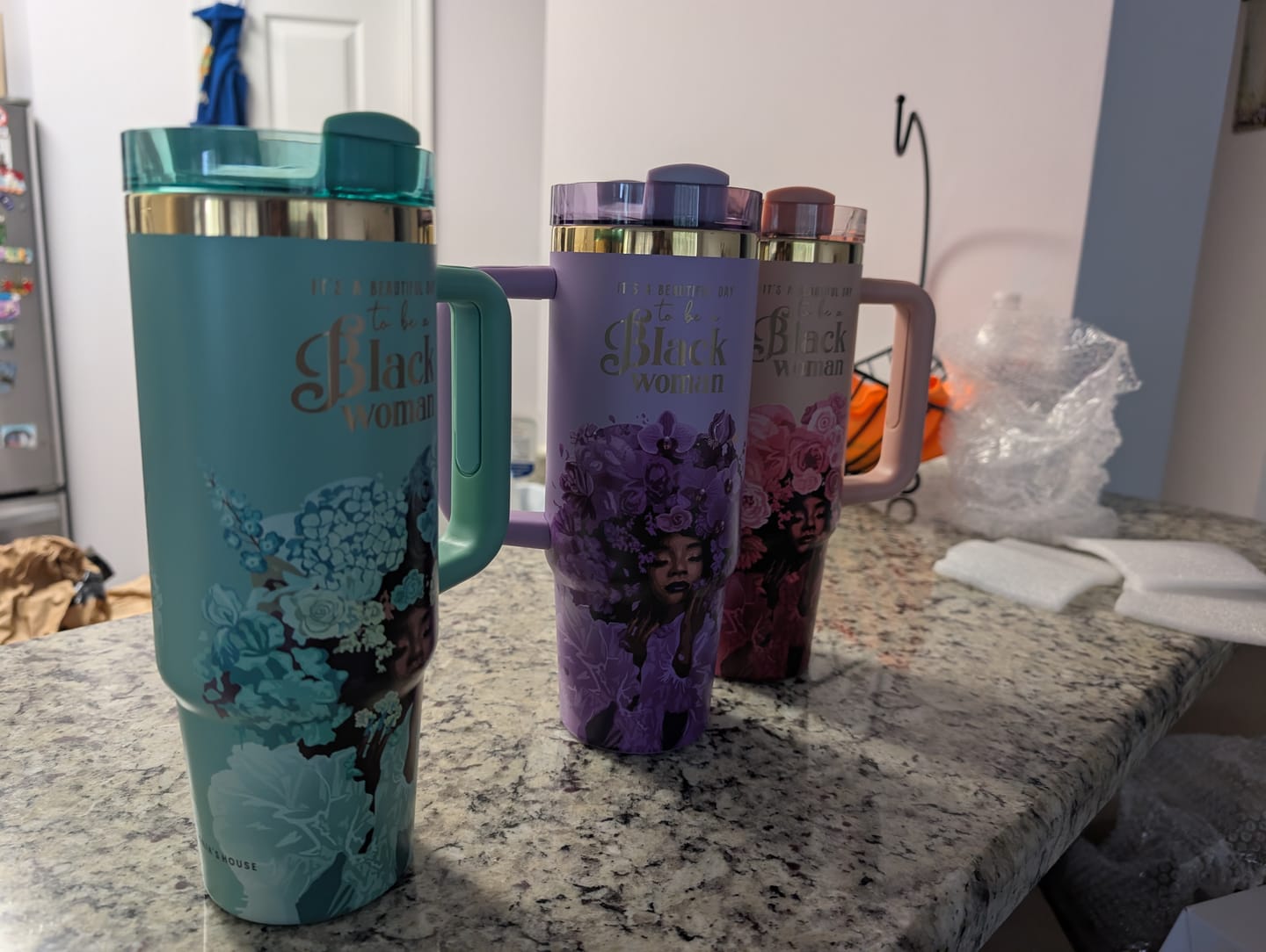 Customer photo review of Tiffany Blue “Royalty Blossomed”  Insulated Tumbler – "It’s a Beautiful Day to be a Black Woman"  | PRE-ORDER SHIPS MAY 1 - MAY 15, 2026