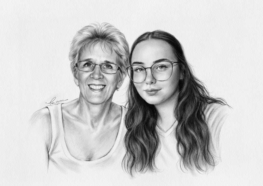 Customer photo review of Portrait Zeichnen Lassen vom Foto - Zeichnung in Bleistift oder Farbe nach Vorlage