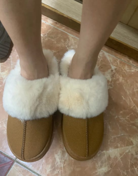 Customer photo review of Chaussons d'Hiver Chaudes Fourrées
