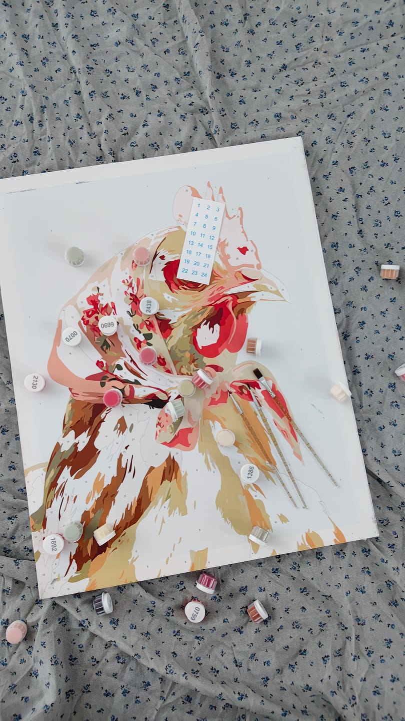 Customer photo review of Coquette Chicken | Paint by Number