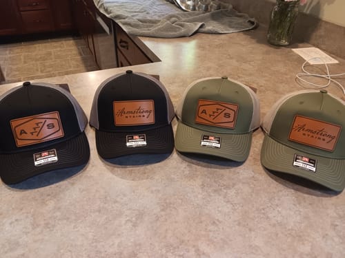 Customer photo review of Premium Custom Leather Patch Hats (Wholesale)
