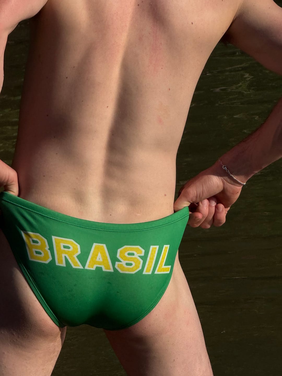 Customer photo review of TEAM BRASIL 🇧🇷 FLAG SUNGA - Men's Designer Swimwear - Men's Brazilian Sunga