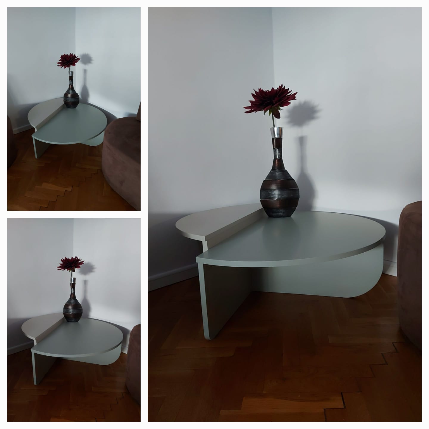 Customer photo review of Set 2 masute ORION, grej/verde, PAL melaminat