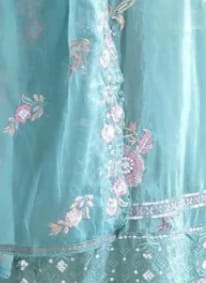 Customer photo review of Azurea Sky Blue Pure Chinon Suit Set