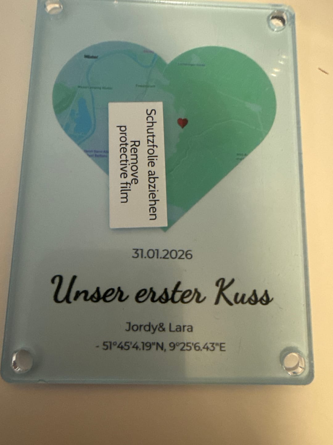 Customer photo review of "Unser Ereignis" - Acryl Magnet