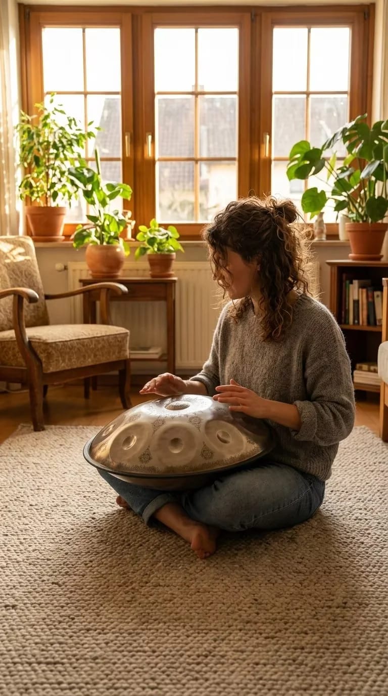 Customer photo review of Cosmos Handpan - Silver Mandarins 12 Notes in D Minor - Tambourine Gift Set