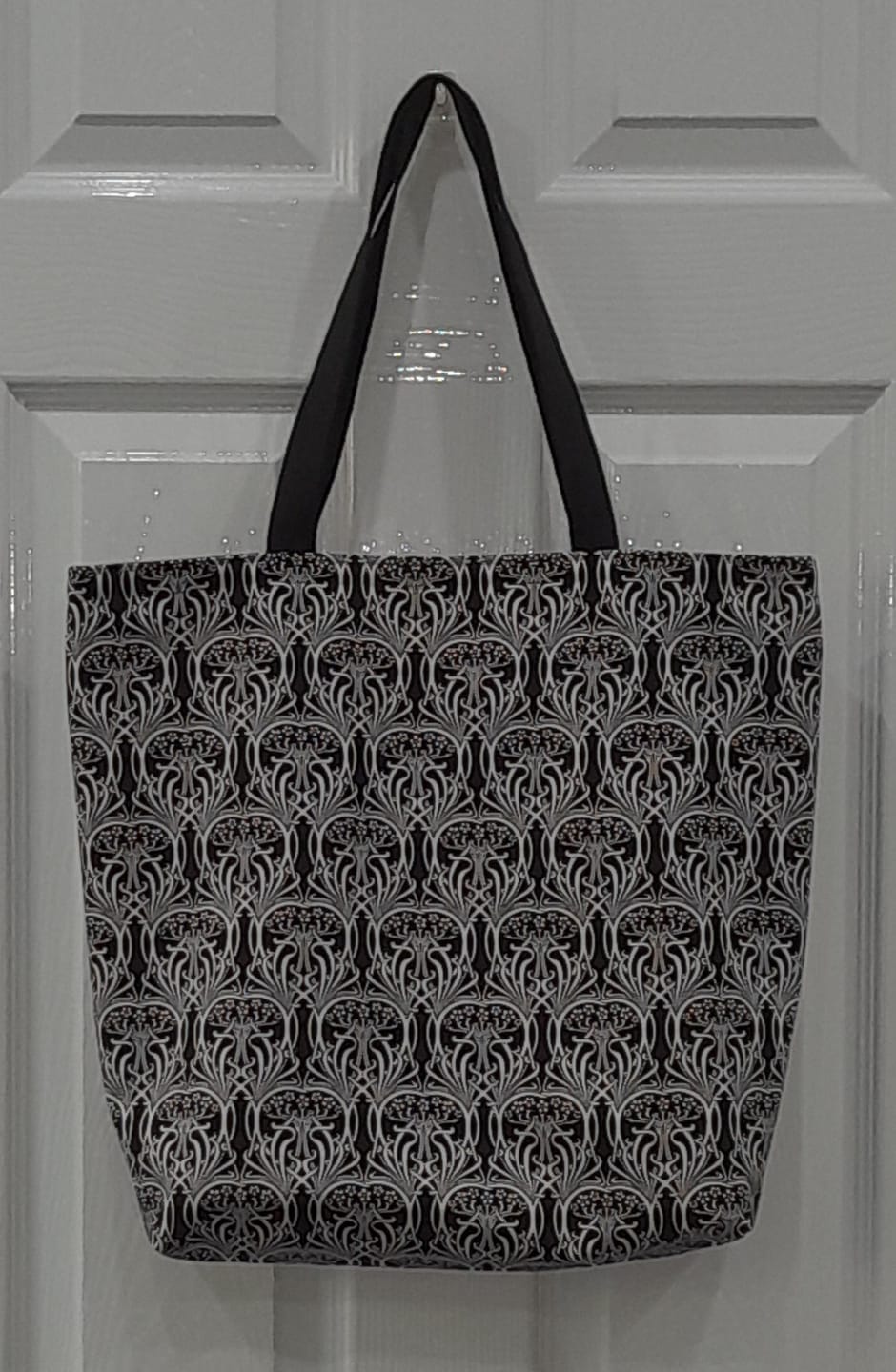Customer photo review of Abstract White Patterns Cotton Canvas Fabric