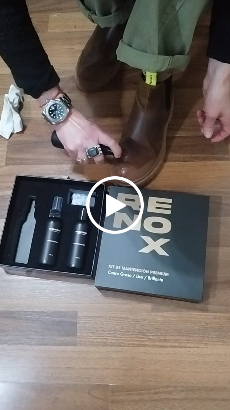 Customer video review of Kit Limpieza Mantención Cuero Graso Liso Botines Zapatos Renovador