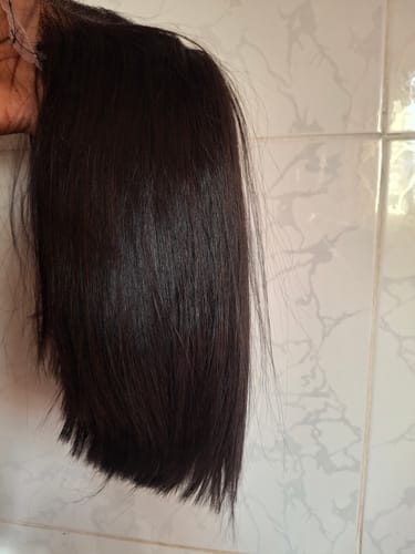 Customer photo review of Budget Vietnamese Super Double Drawn Bone Straight 2x6 Closure 10" Natural Black Wig