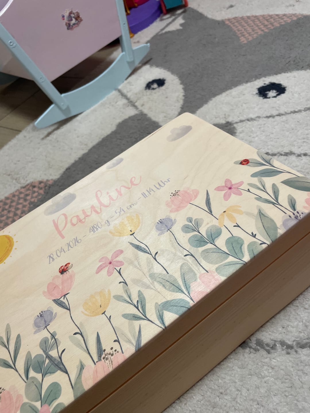 Customer photo review of Erinnerungsbox Baby - Blumengarten