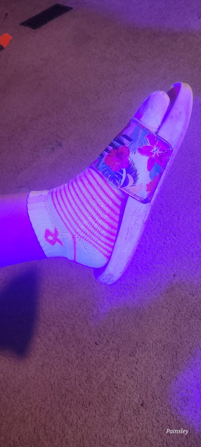 Customer photo review of 3pr Pink Ribbon Ankle Quarter Socks