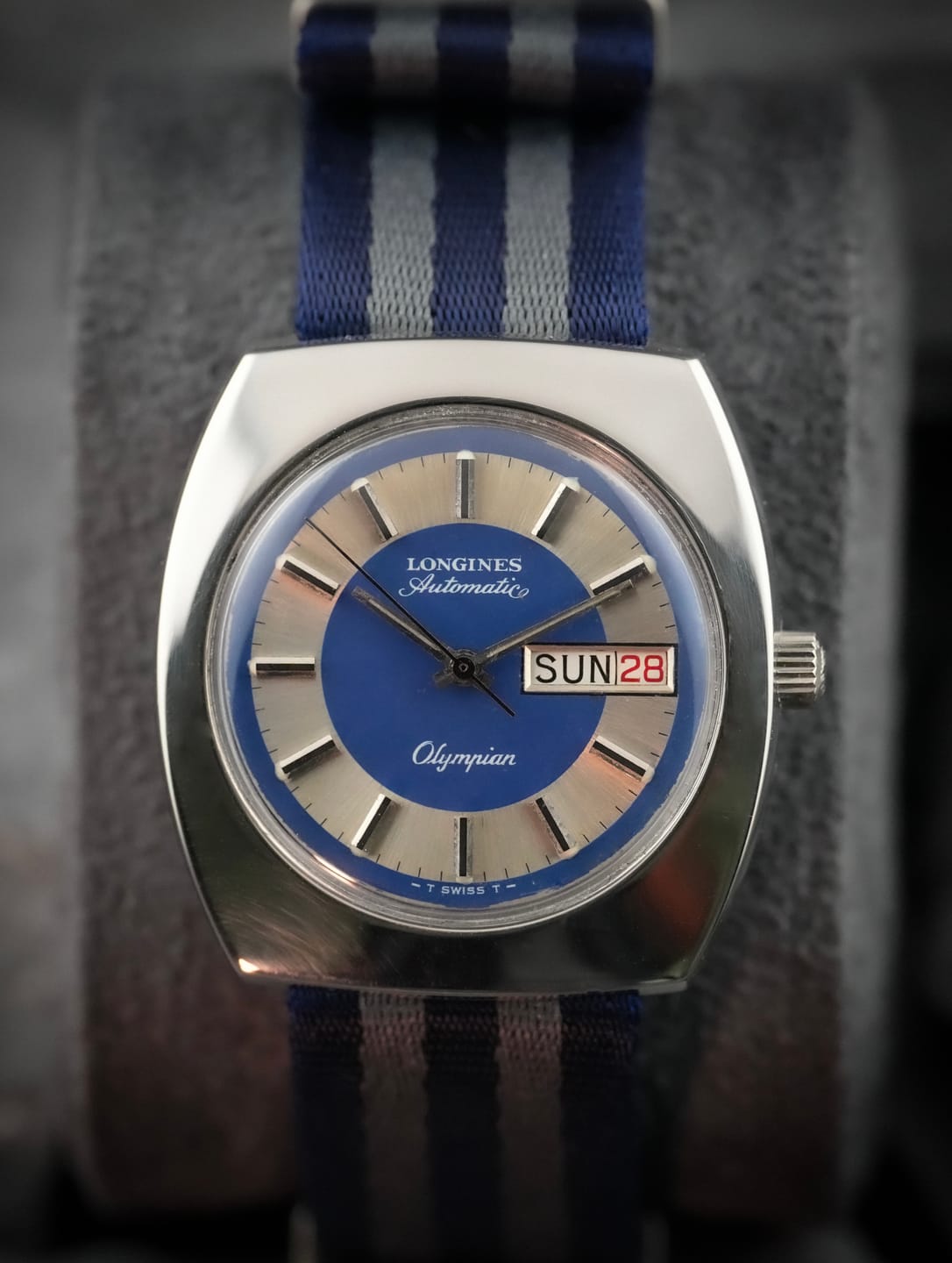 Customer photo review of Navy Blue Bond Premium Nylon Watch Strap