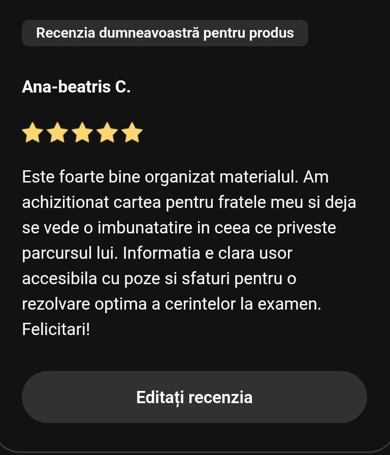 Customer photo review of Carte Istorie Bacalaureat Bacademia - Ediția II