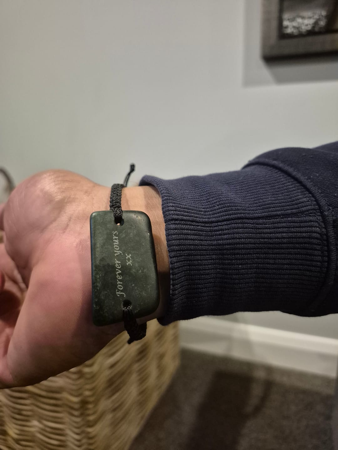 Customer photo review of Engraved Pounamu Bracelet