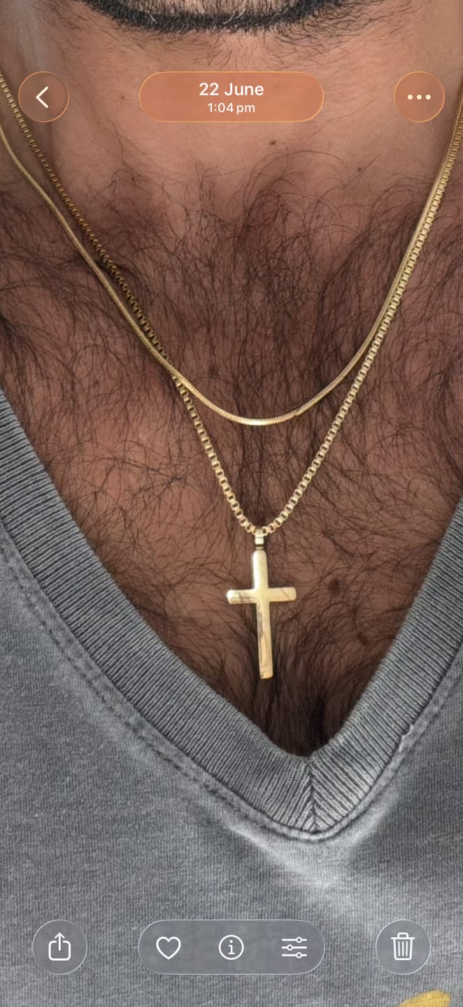 Customer photo review of Classic Cross Necklace Duo