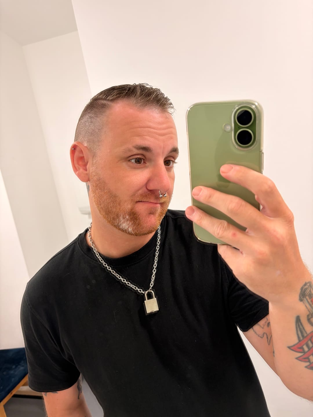 Customer photo review of Heavy Lock Necklace