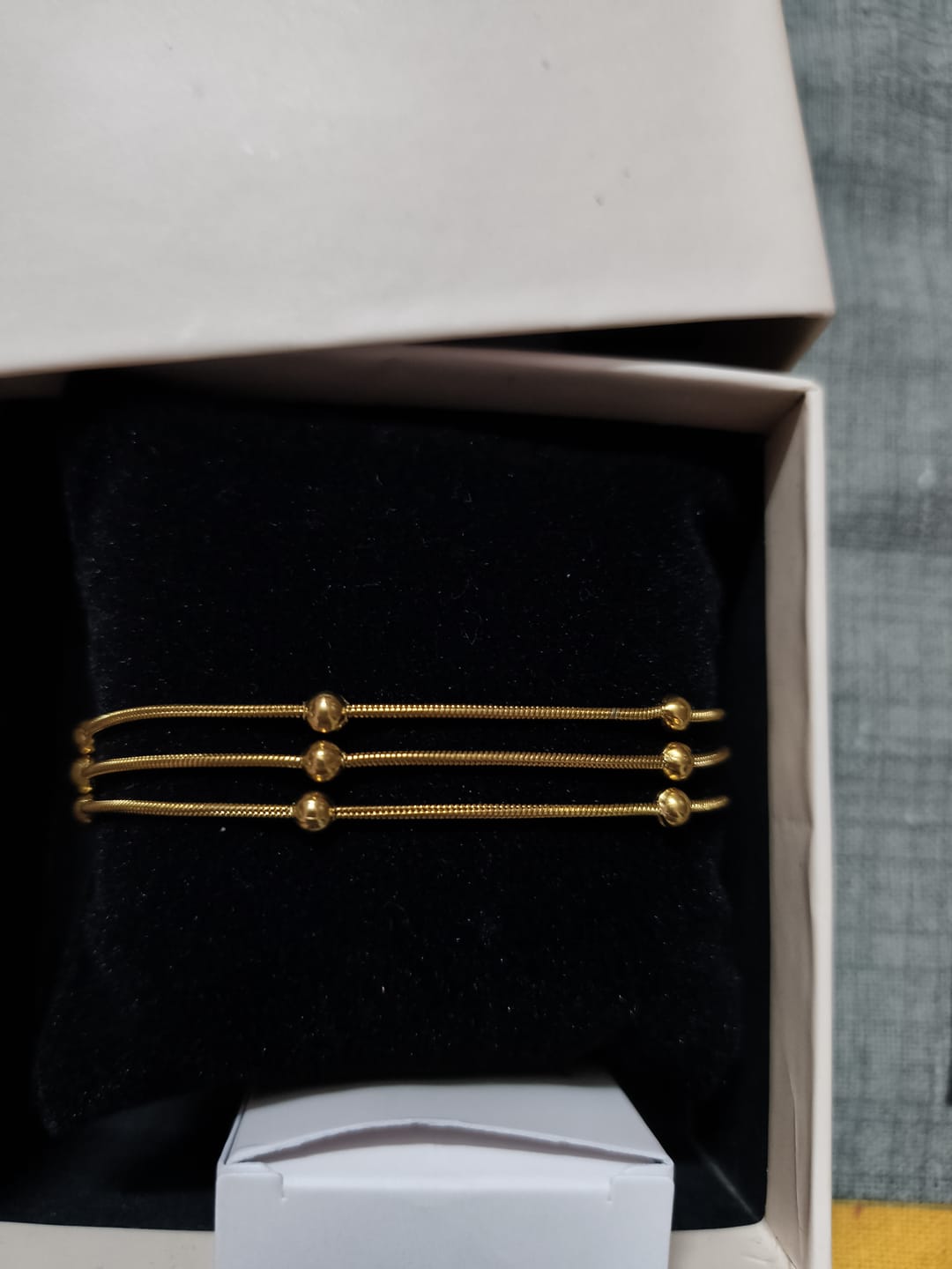 Customer photo review of Gold Chain Bracelet with Beads