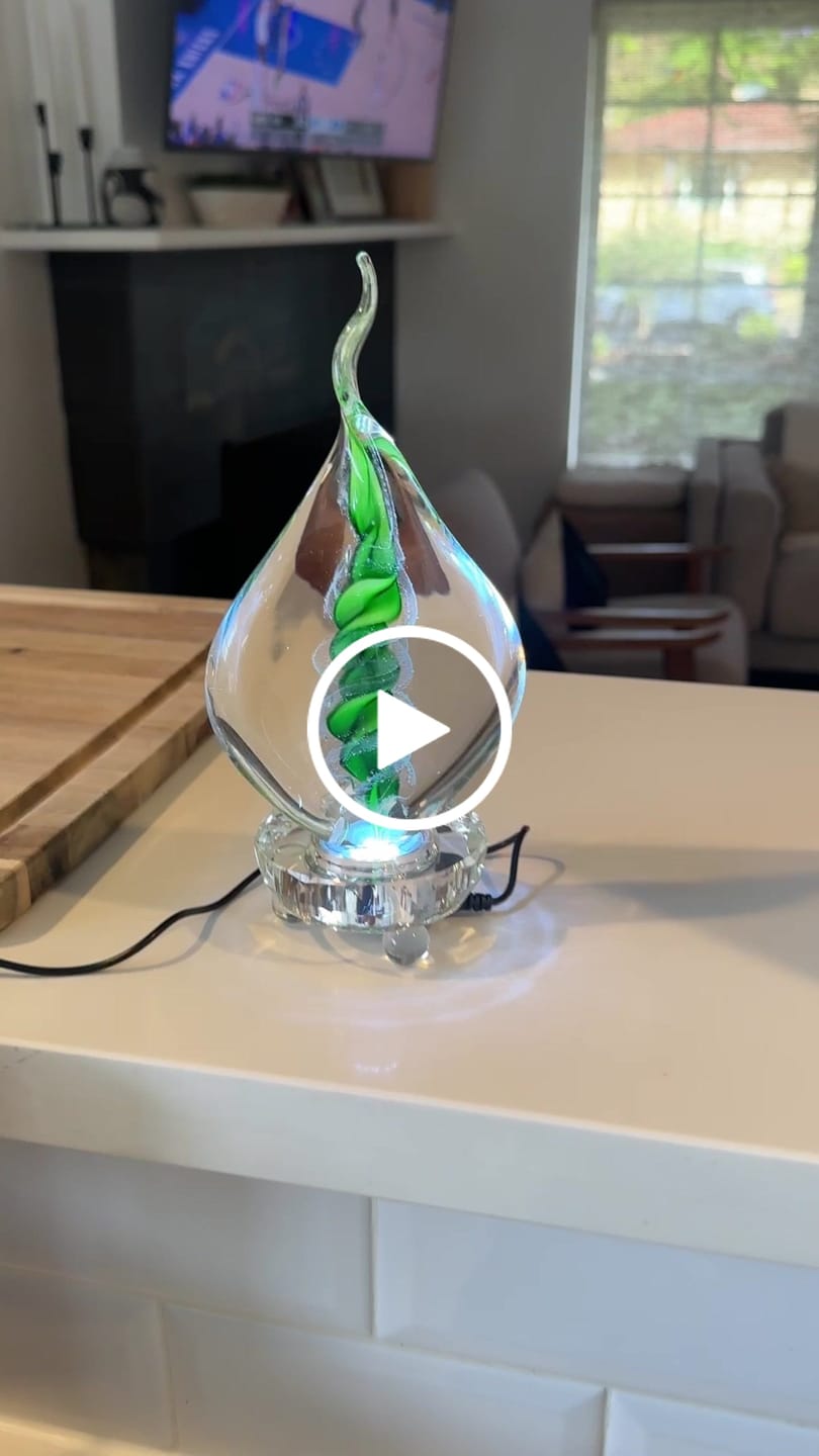Customer video review of Illuminated Memorial Glass Flame with Cremation Ashes