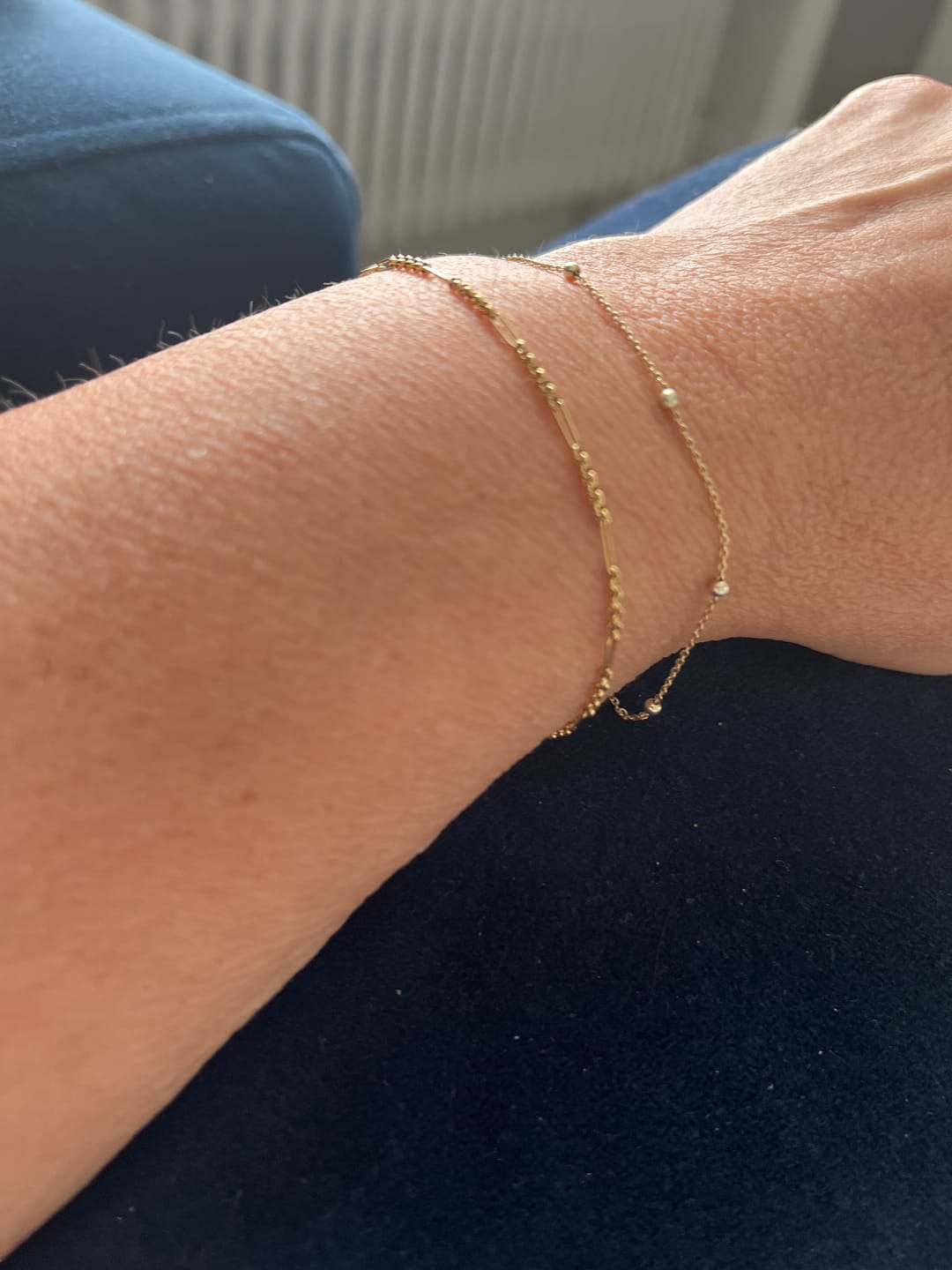 Customer photo review of Fine Figaro Chain Bracelet