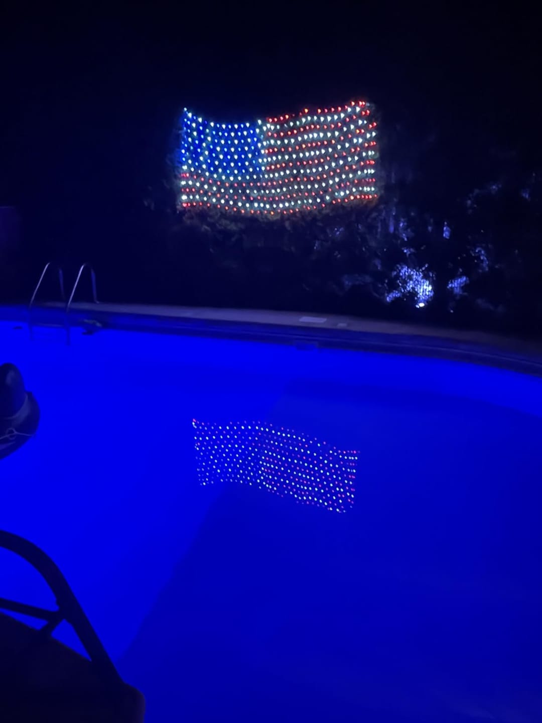 Customer photo review of Custom Solar-Powered National Flag Net Lights - Commemorative and Fun Outdoor Decorations